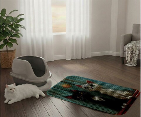 Covoras litiera pentru colectarea granulelor de nisip, Paws & Whiskers, Cat Lıtter Mat 49, Multicolor