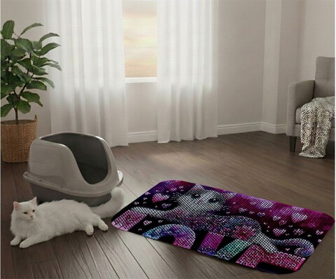 Covoras litiera pentru colectarea granulelor de nisip, Paws & Whiskers, Cat Lıtter Mat 52, Multicolor