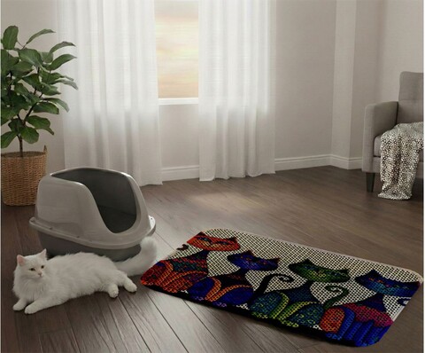 Covoras litiera pentru colectarea granulelor de nisip, Paws & Whiskers, Cat Lıtter Mat 53, Multicolor