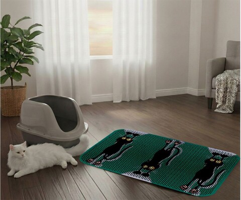 Covoras litiera pentru colectarea granulelor de nisip, Paws & Whiskers, Cat Lıtter Mat 57, Multicolor