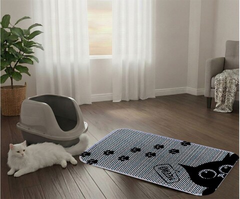Covoras litiera pentru colectarea granulelor de nisip, Paws & Whiskers, Cat Lıtter Mat 59, Multicolor