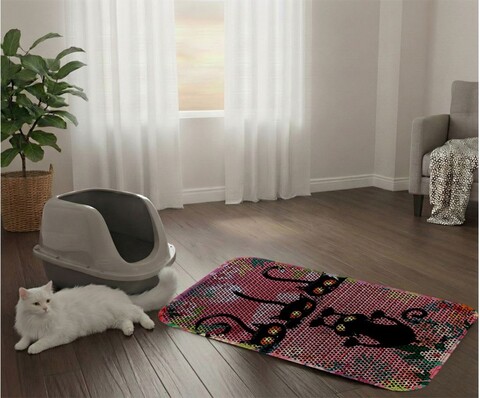 Covoras litiera pentru colectarea granulelor de nisip, Paws & Whiskers, Cat Lıtter Mat 63, Multicolor