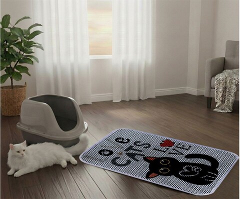 Covoras litiera pentru colectarea granulelor de nisip, Paws & Whiskers, Cat Lıtter Mat 64, Multicolor