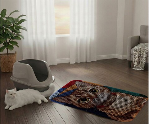 Covoras litiera pentru colectarea granulelor de nisip, Paws & Whiskers, Cat Lıtter Mat 72, Multicolor