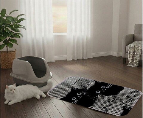 Covoras litiera pentru colectarea granulelor de nisip, Paws & Whiskers, Cat Lıtter Mat 74, Multicolor