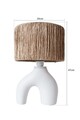Lampa de masa, Opviq, 687HMY2290, Alb / Stejar