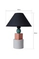 Lampa de masa, Opviq, 687HMY2295, Gri deschis / Roșu-țiglă / Negru / Verde