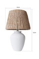 Lampa de masa, Opviq, 687HMY2296, Alb / Stejar