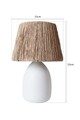 Lampa de masa, Opviq, 687HMY2297, Alb / Stejar