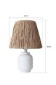 Lampa de masa, Opviq, 687HMY2304, Alb / Stejar
