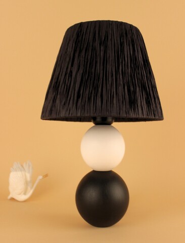 Lampa de masa, Opviq, 687HMY2385, Alb/Negru