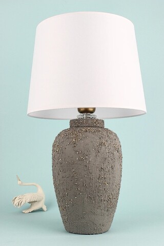 Lampa de masa, Opviq, 687HMY2392, Gri/Alb