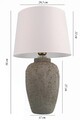 Lampa de masa, Opviq, 687HMY2392, Gri/Alb