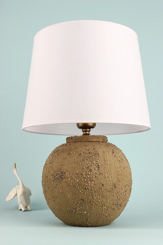 Lampa de masa, Opviq, 687HMY2411, Muștar / Alb