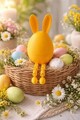 Decoratiune, Easter Egg, 6x14 cm, Galben