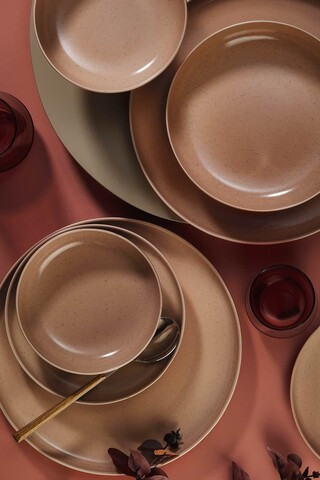 Serviciu de masa, Hermia, 710KTP3607, Farfurie: 20 x 20 x 5 cm (4 bucăți), Multicolor