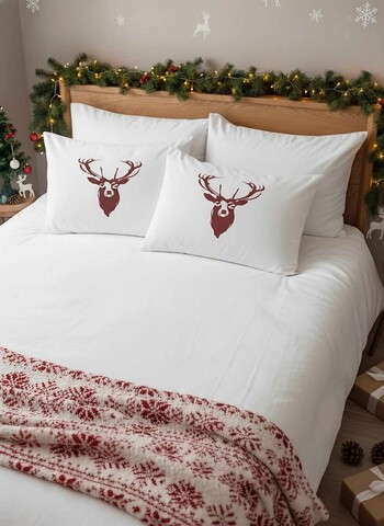 Set 2 fete de perna King (DE), L'essentiel Maison, Geyik, Alb / Roșu Claret