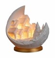 Suport lumanare, Moon Winter, 13x14x14 cm, Alb/Auriu
