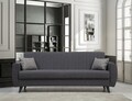 Canapea extensibila 3 locuri, Atelier del Sofa, 730MST1204, Gri inchis