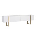 Comoda TV, Nordure, Onera, 180x50x30 cm, Alb/Auriu