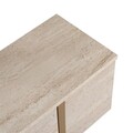Comoda TV, Nordure, Onera, 180x50x30 cm, Travertin / Auriu