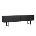 Comoda TV, Nordure, Onera, 180x50x30 cm, Negru lemn / Negru