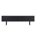 Comoda TV, Nordure, Onera, 180x50x30 cm, Negru lemn / Negru