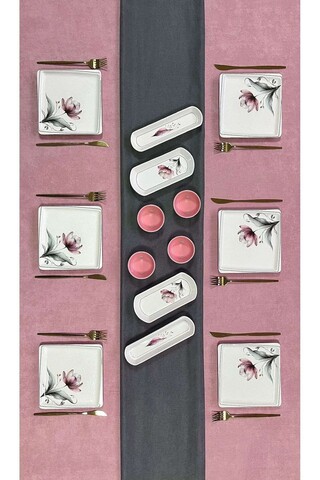 Set de mic dejun, Hermia, 759NRE1108, Platou: 20 x 6 x 3 cm (2 bucăți), Multicolor