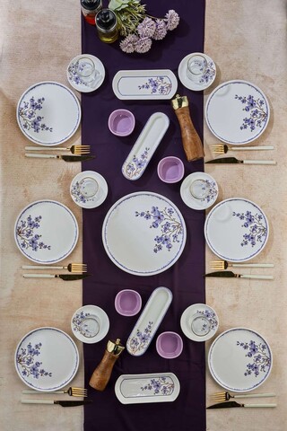 Set de mic dejun, Hermia, 759NRE1112, Farfurie de servire: 20 x 20 cm (6 bucăți), Multicolor