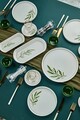 Set de mic dejun, Hermia, 759NRE1119, Farfurie de servire: 20 x 20 cm (6 bucăți), Alb / Verde / Verde deschis
