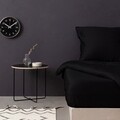 Cearceaf de pat cu elastic Satin Single Large (FR), L'essentiel Maison, De Black, Negru