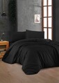 Lenjerie de pat dubla King (FR), L'essentiel Maison, Black, Negru