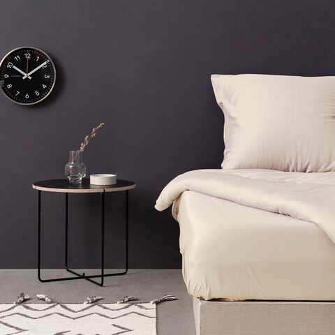 Cearceaf de pat cu elastic Satin Double (FR) (IT) (ES) DE), L'essentiel Maison, De Cream, Crem