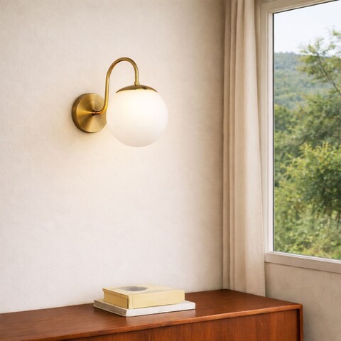 Aplica de perete, Opviq, 780SGN2716, Aur/Alb