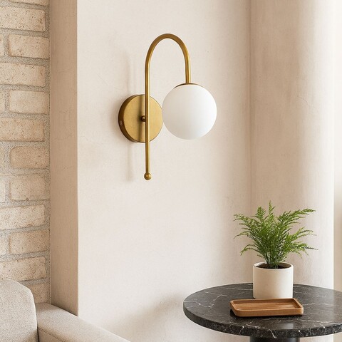 Aplica de perete, Opviq, 780SGN3558, Alb/Auriu