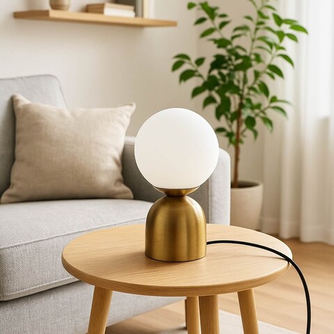 Lampa de masa, Opviq, 780SGN3560, Alb / Antiquat