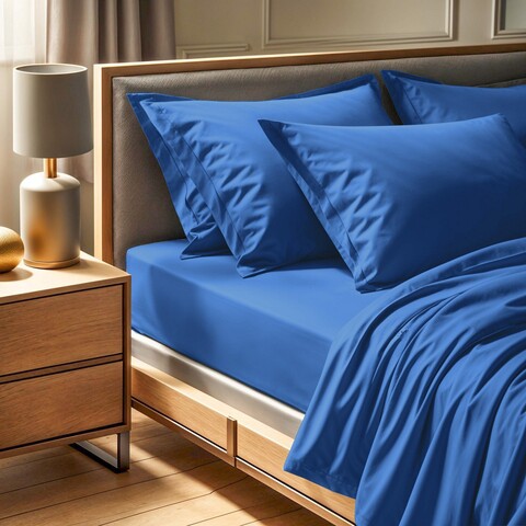 Cearceaf de pat dublu, L'essentiel Maison, Tonne Bleue, Albastru