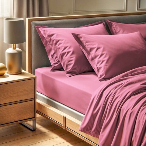 Cearceaf de pat cu elastic Ranforce King (FR) (IT) (ES) (DE), L'essentiel Maison, Tonne Rosse, Roz prafuit