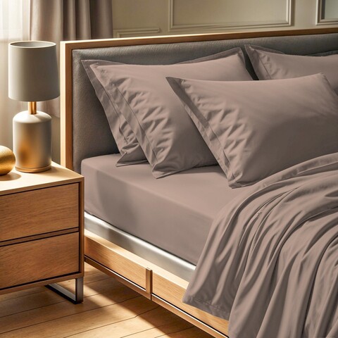 Cearceaf de pat cu elastic Ranforce Single Small (FR), L'essentiel Maison, Tonne Brune, Bej