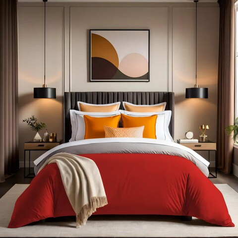 Husa de pilota Ranforce Single XXL (DE), L'essentiel Maison, Tonne Orage, Rosu