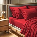 Cearceaf de pat cu elastic Ranforce Single (DE), L'essentiel Maison, Tonne Rosse, Rosu