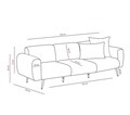 Canapea 3 locuri, Atelier del Sofa, 825BLC2882, Gri deschis