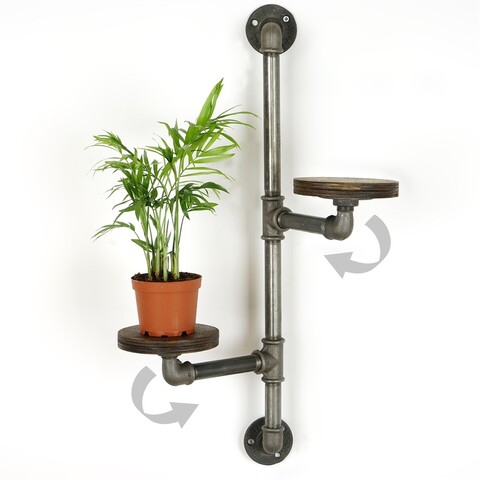 Suport pentru ghivece, BORURAF262, 60x47x15 cm, Argintiu