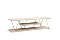 Comoda TV, Hanah Home, Canaz, 120x33x30 cm, Travertin / Auriu