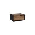 Noptiera, Hanah Home, Eco, 40x18.8x30 cm, Lemn negru / Oud