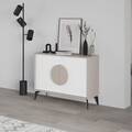 Consola, Hanah Home, Gora 110, 110x82x35.6 cm, Mocha deschis / alb