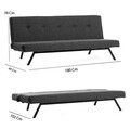 Canapea extensibila 3 locuri, Atelier del Sofa, 859FTN2817, Gri inchis