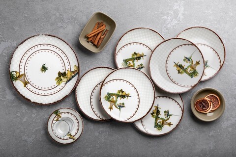 Set de mic dejun, Hermia, 868ARY1126, Farfurie de servire: 25 cm (1 bucată), Multicolor