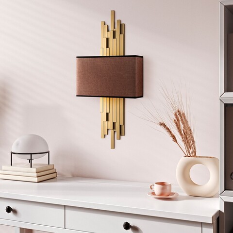 Aplica de perete, Opviq, 892OPV2412, Auriu/Maro