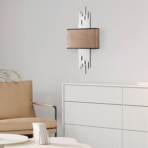 Aplica de perete, Opviq, 892OPV2415, Alb/Maro deschis